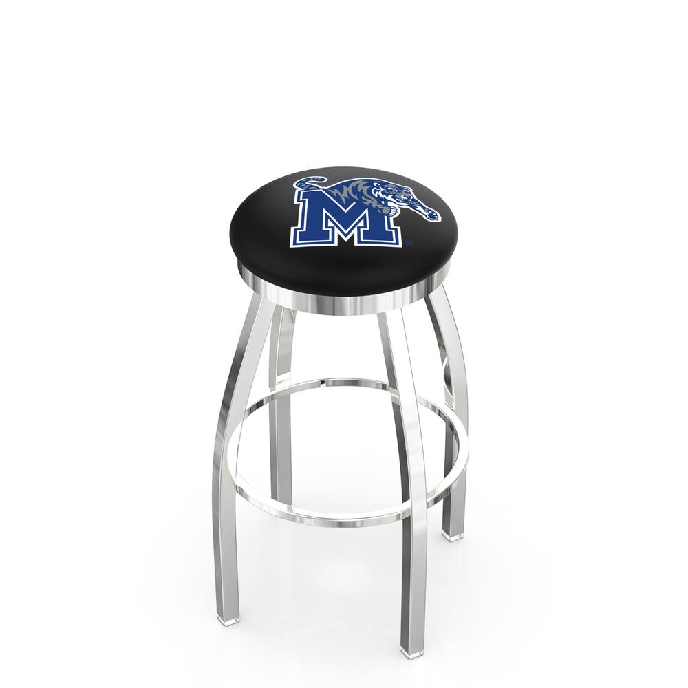 30" L8C2C - Chrome Memphis Swivel Bar Stool with Accent Ring by Holland Bar Stool Company. Picture 1