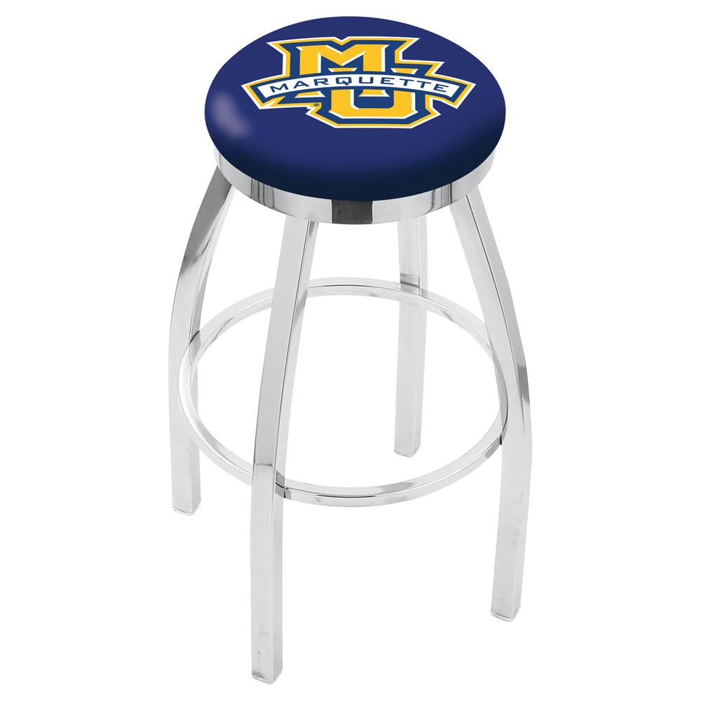 30" L8C2C - Chrome Marquette Swivel Bar Stool with Accent Ring by Holland Bar Stool Company. Picture 1