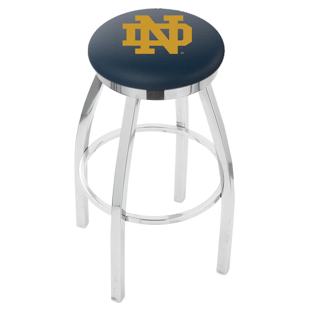 30" L8C2C - Chrome Notre Dame (ND) Swivel Bar Stool with Accent Ring by Holland Bar Stool Company. Picture 1