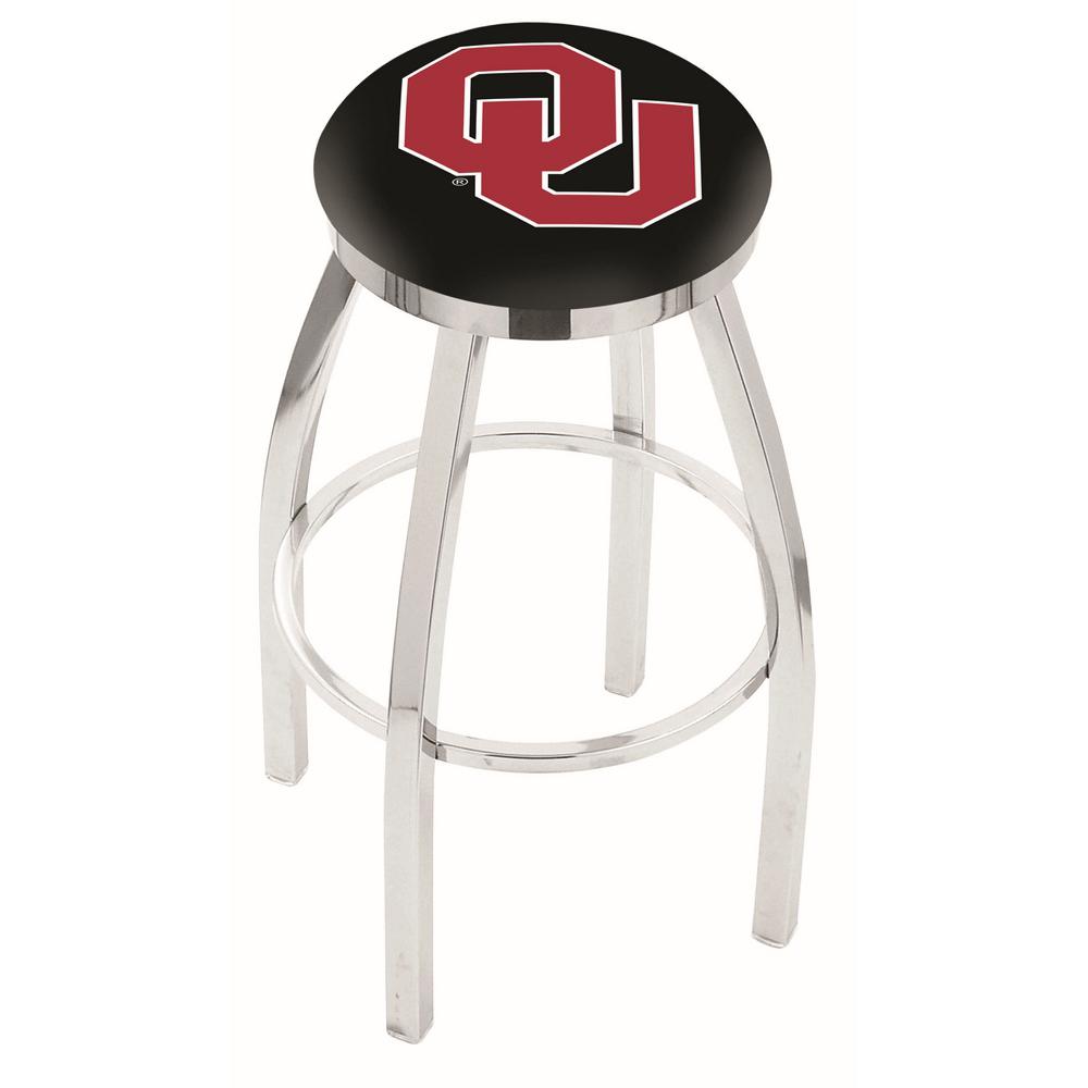 30" L8C2C - Chrome Oklahoma Swivel Bar Stool with Accent Ring by Holland Bar Stool Company. Picture 1
