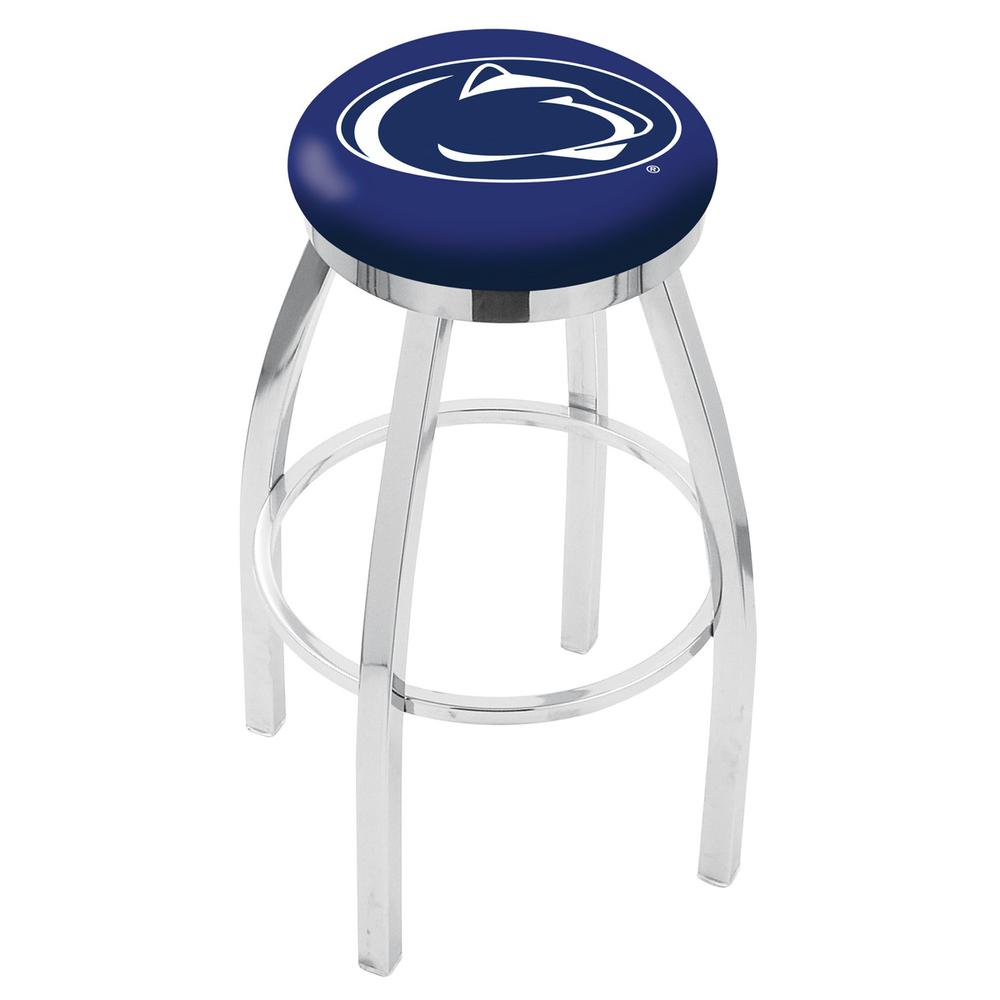 30" L8C2C - Chrome Penn State Swivel Bar Stool with Accent Ring by Holland Bar Stool Company. Picture 1