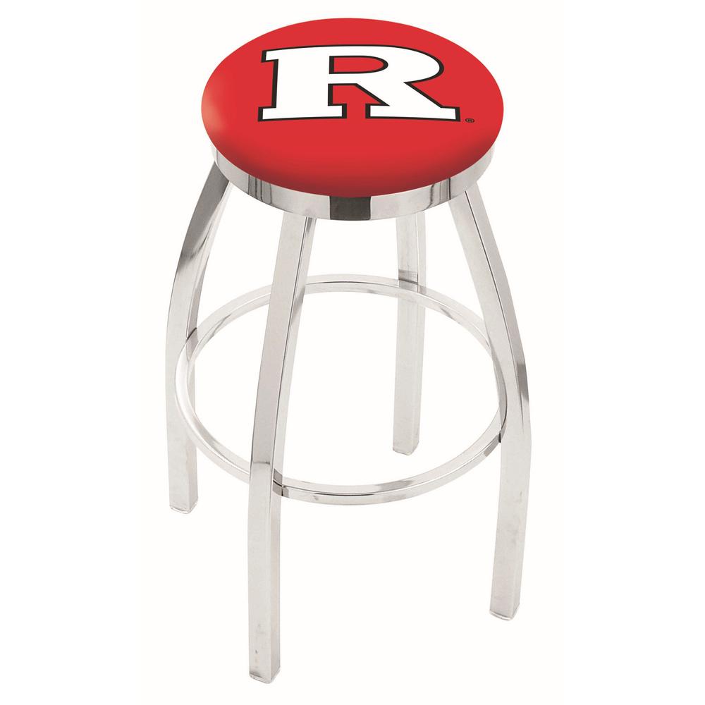 30" L8C2C - Chrome Rutgers Swivel Bar Stool with Accent Ring by Holland Bar Stool Company. Picture 1