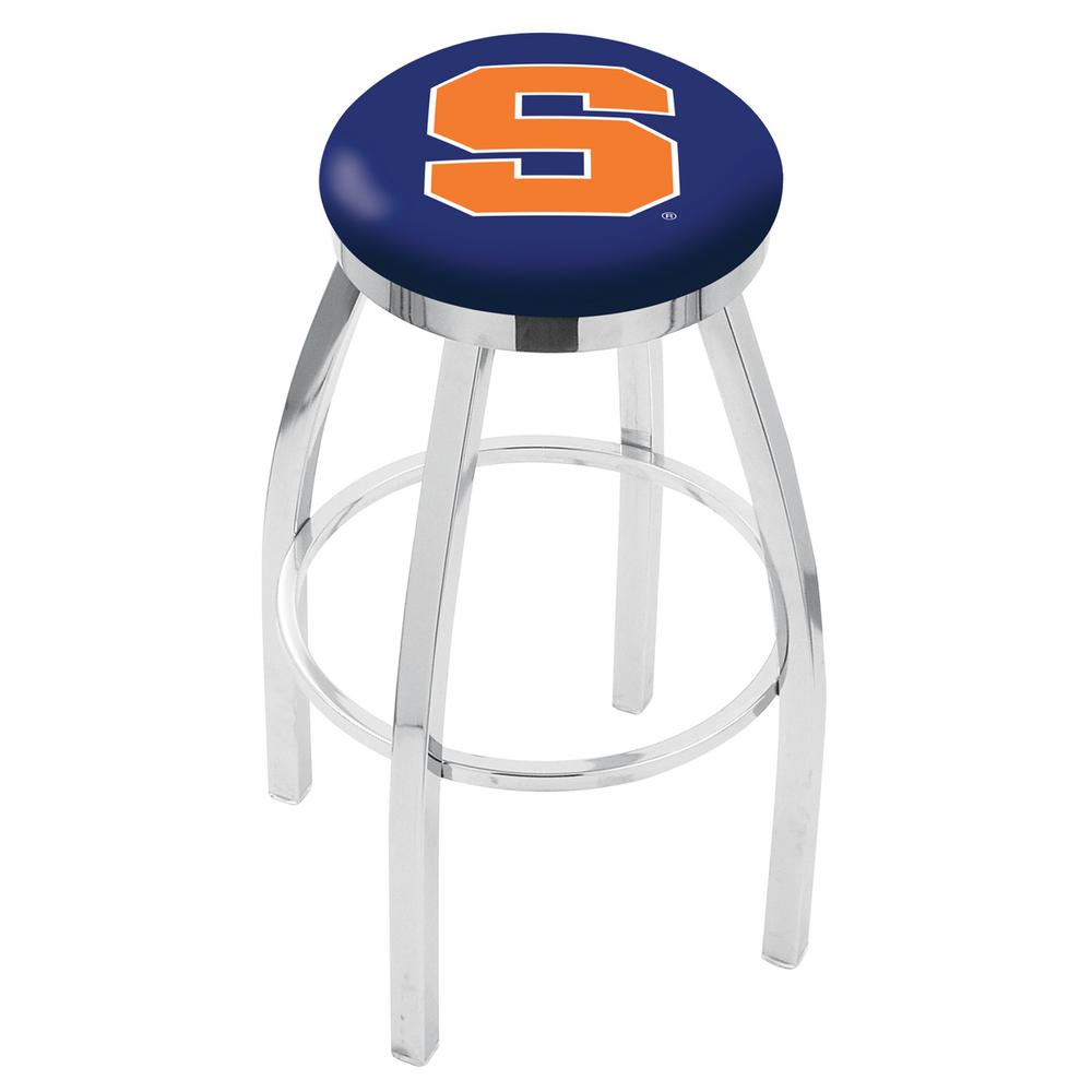 30" L8C2C - Chrome Syracuse Swivel Bar Stool with Accent Ring by Holland Bar Stool Company. Picture 1