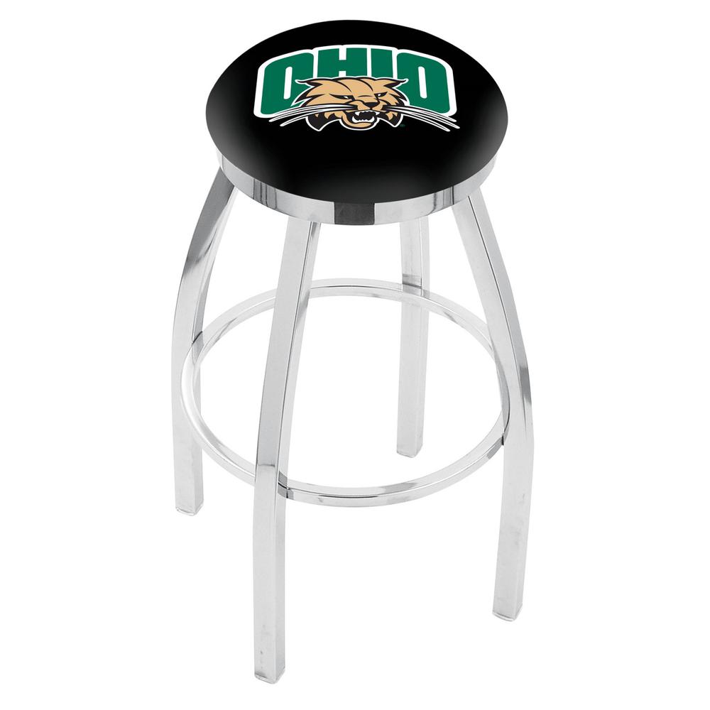 30" L8C2C - Chrome Ohio University Swivel Bar Stool with Accent Ring by Holland Bar Stool Company. Picture 1
