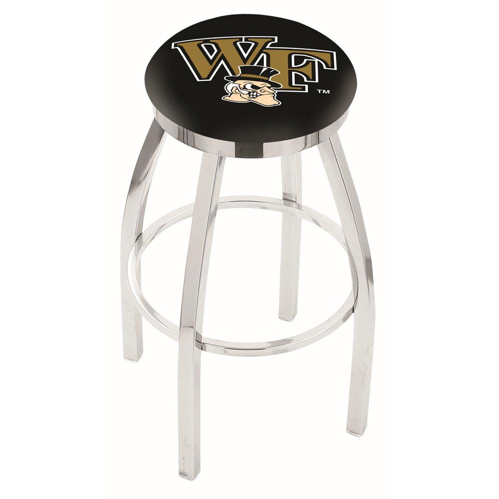 30" L8C2C - Chrome Wake Forest Swivel Bar Stool with Accent Ring by Holland Bar Stool Company. Picture 1
