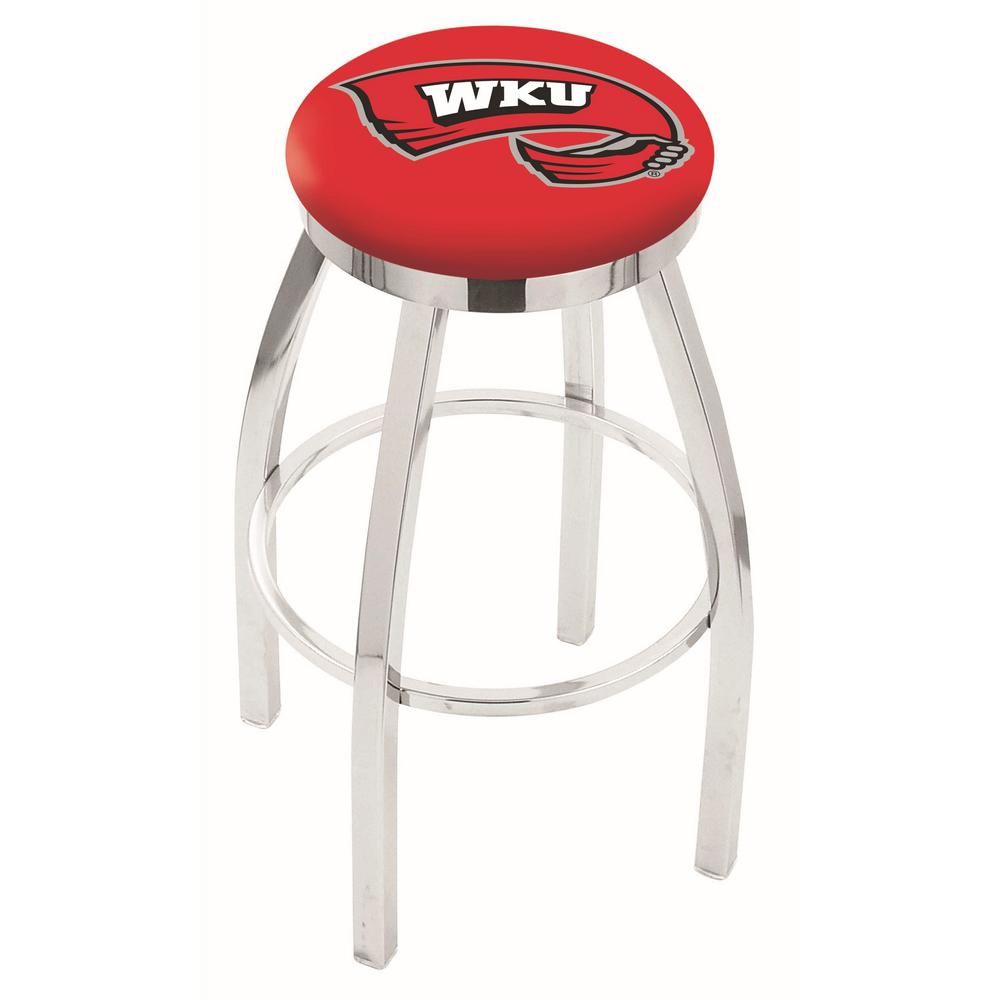 30" L8C2C - Chrome Western Kentucky Swivel Bar Stool with Accent Ring by Holland Bar Stool Company. Picture 1