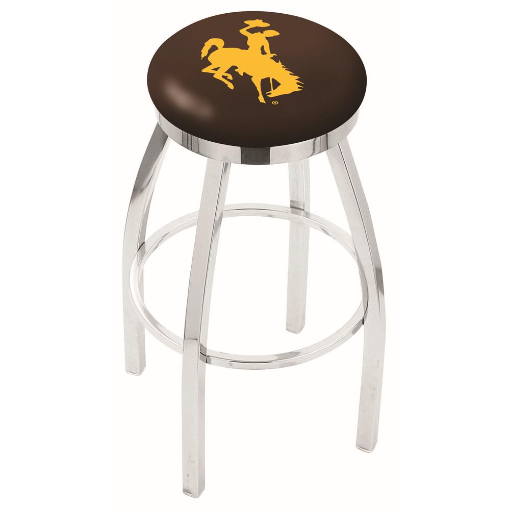 30" L8C2C - Chrome Wyoming Swivel Bar Stool with Accent Ring by Holland Bar Stool Company. Picture 1