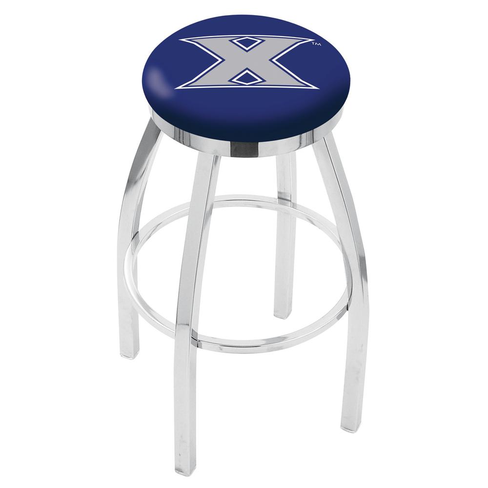 30" L8C2C - Chrome Xavier Swivel Bar Stool with Accent Ring by Holland Bar Stool Company. Picture 1