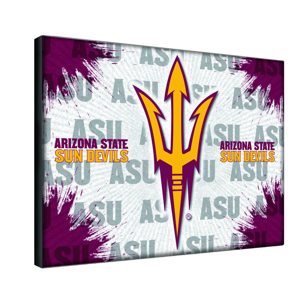 Arizona State 24" x 32" Officially Licensed Logo Canvas with Pitchfork logo. Picture 2