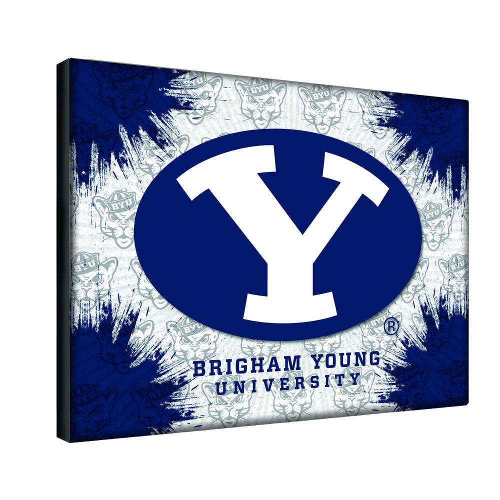 Brigham Young 24" x 32" Officially Licensed Logo Canvas. Picture 2