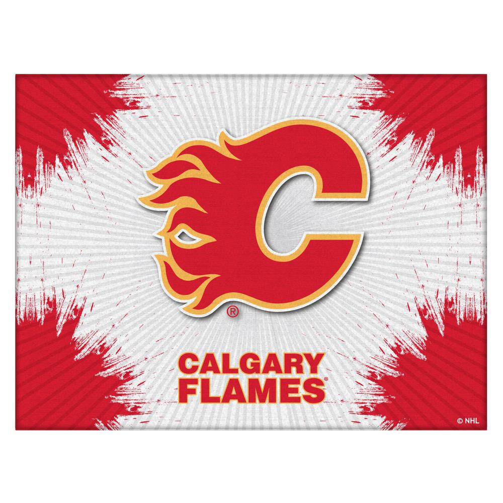 Calgary Flames 24" x 32" Officially Licensed Logo Canvas. Picture 1