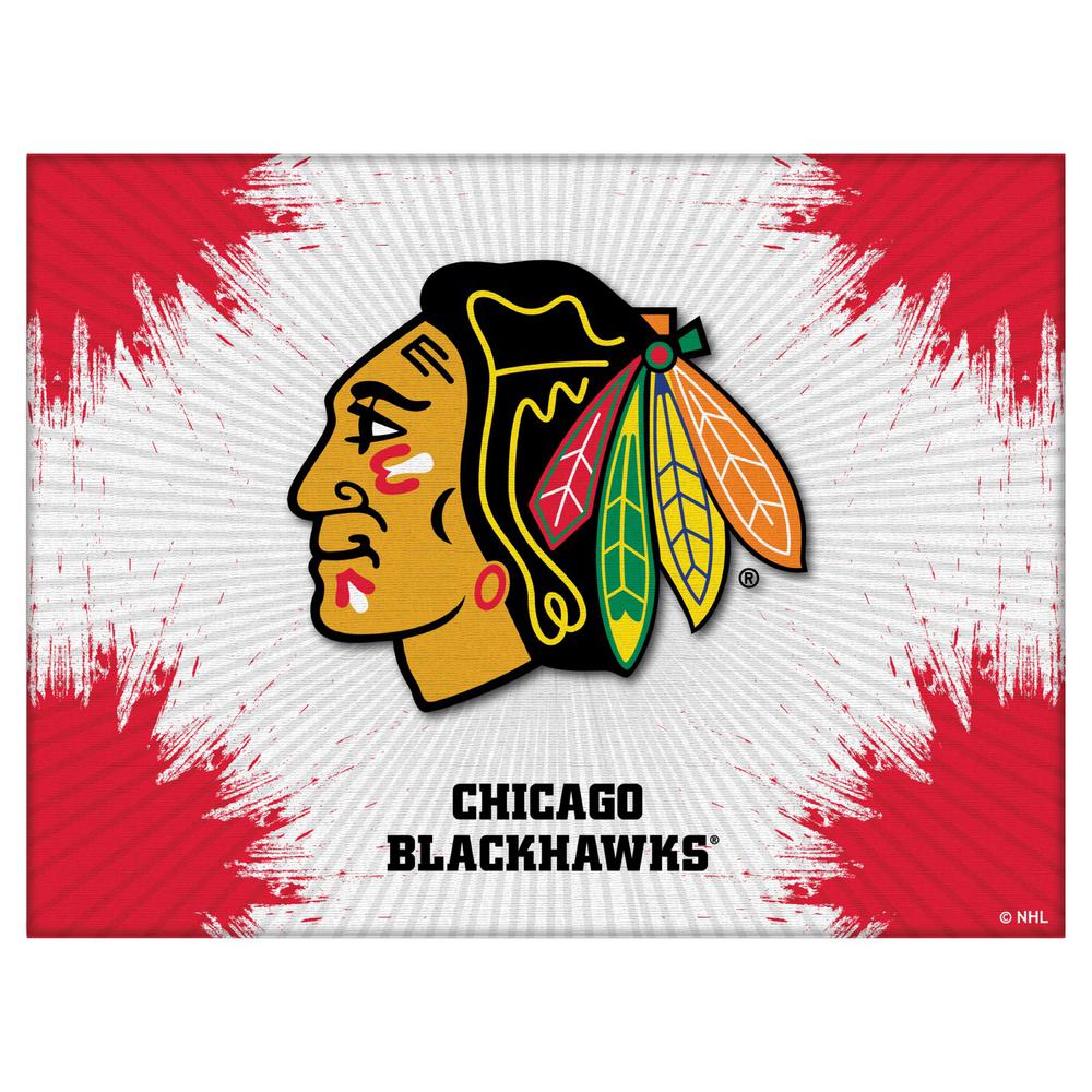 Chicago Blackhawks 24" x 32" Officially Licensed Logo Canvas. Picture 1