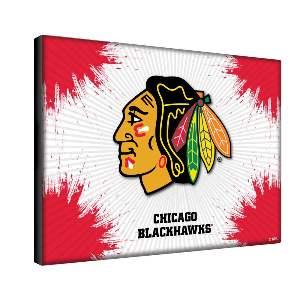 Chicago Blackhawks 24" x 32" Officially Licensed Logo Canvas. Picture 2