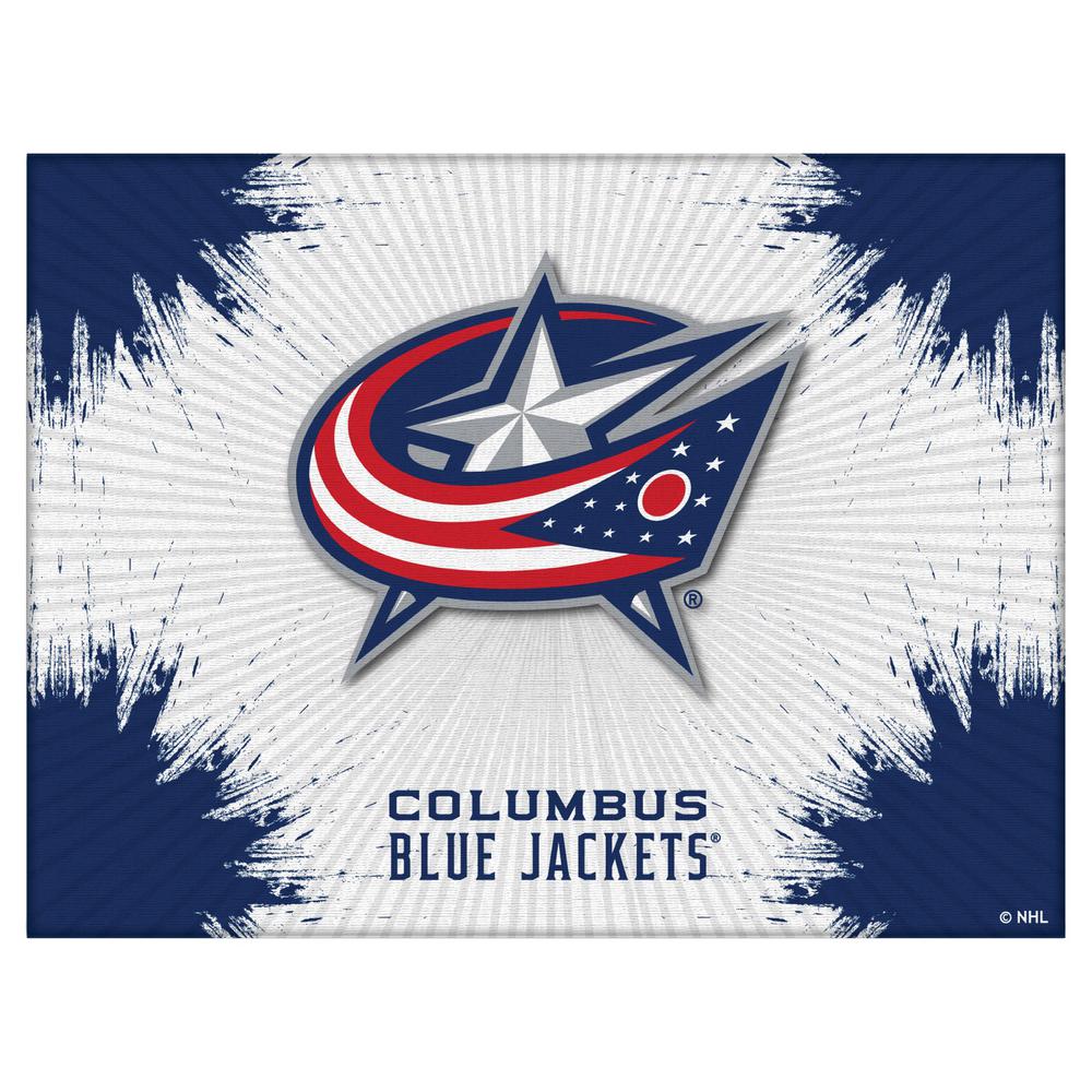 Columbus Blue Jackets 24" x 32" Officially Licensed Logo Canvas. Picture 1