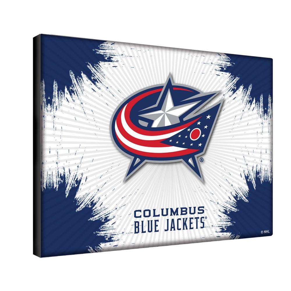 Columbus Blue Jackets 24" x 32" Officially Licensed Logo Canvas. Picture 2