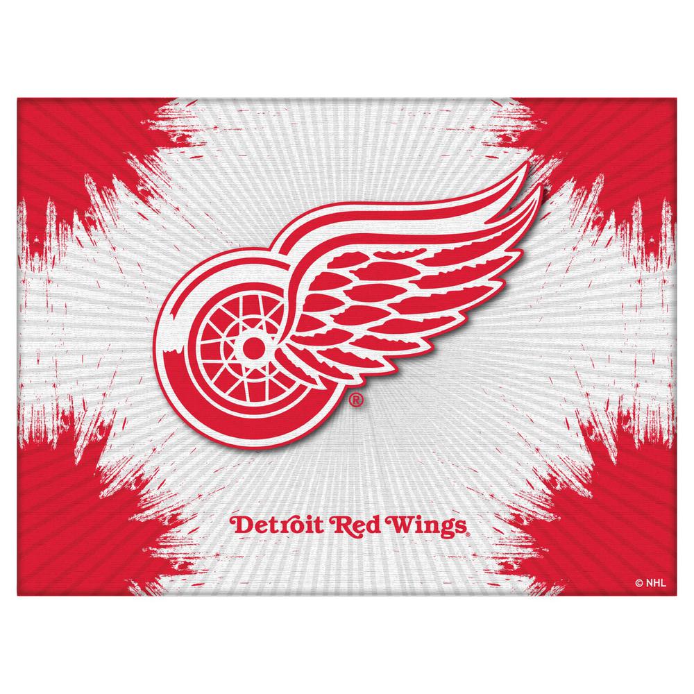 Detroit Red Wings 24" x 32" Officially Licensed Logo Canvas. Picture 1