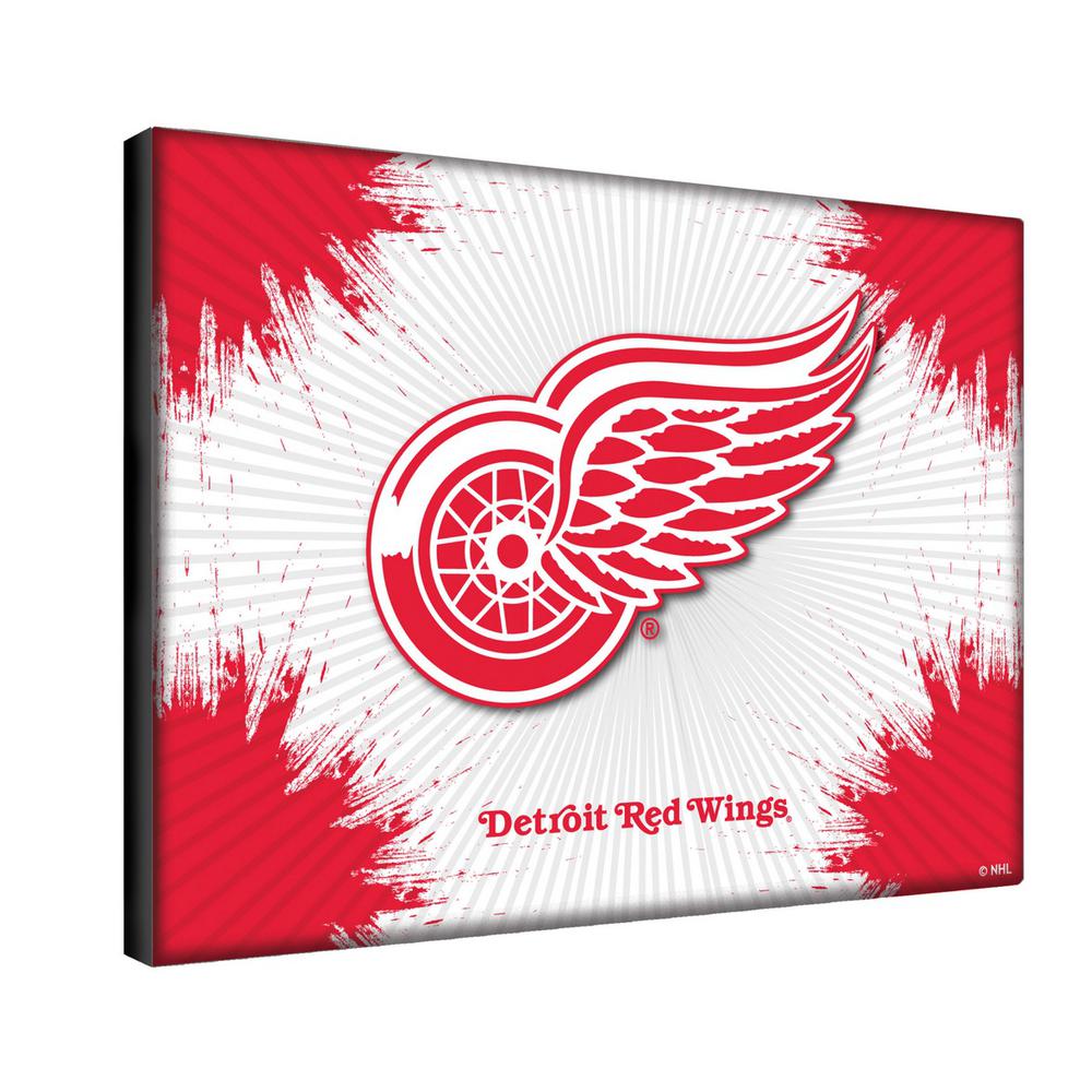 Detroit Red Wings 24" x 32" Officially Licensed Logo Canvas. Picture 2