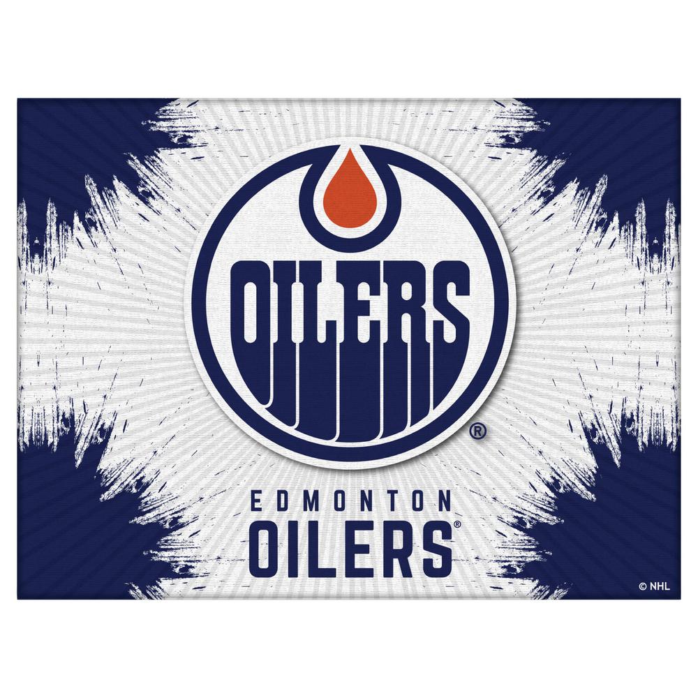 Edmonton Oilers 24" x 32" Officially Licensed Logo Canvas. Picture 1