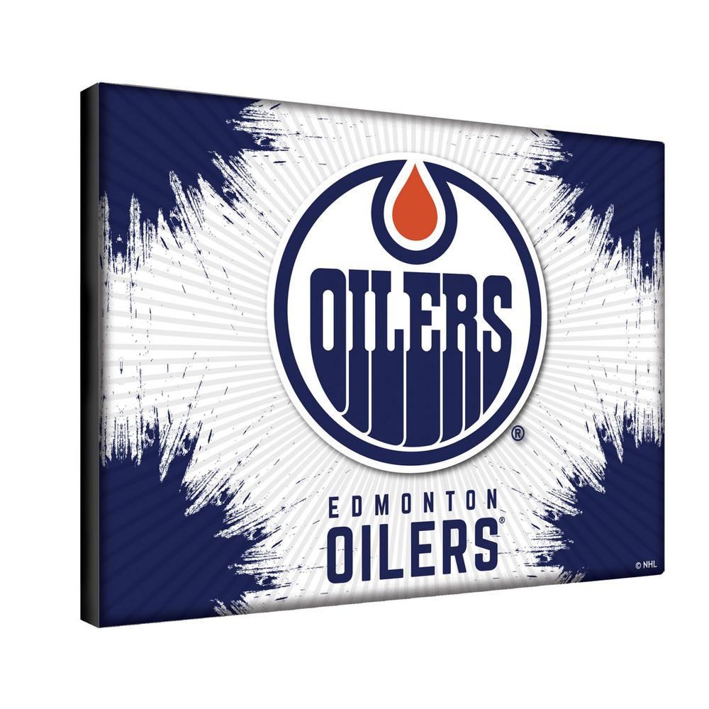Edmonton Oilers 24" x 32" Officially Licensed Logo Canvas. Picture 2