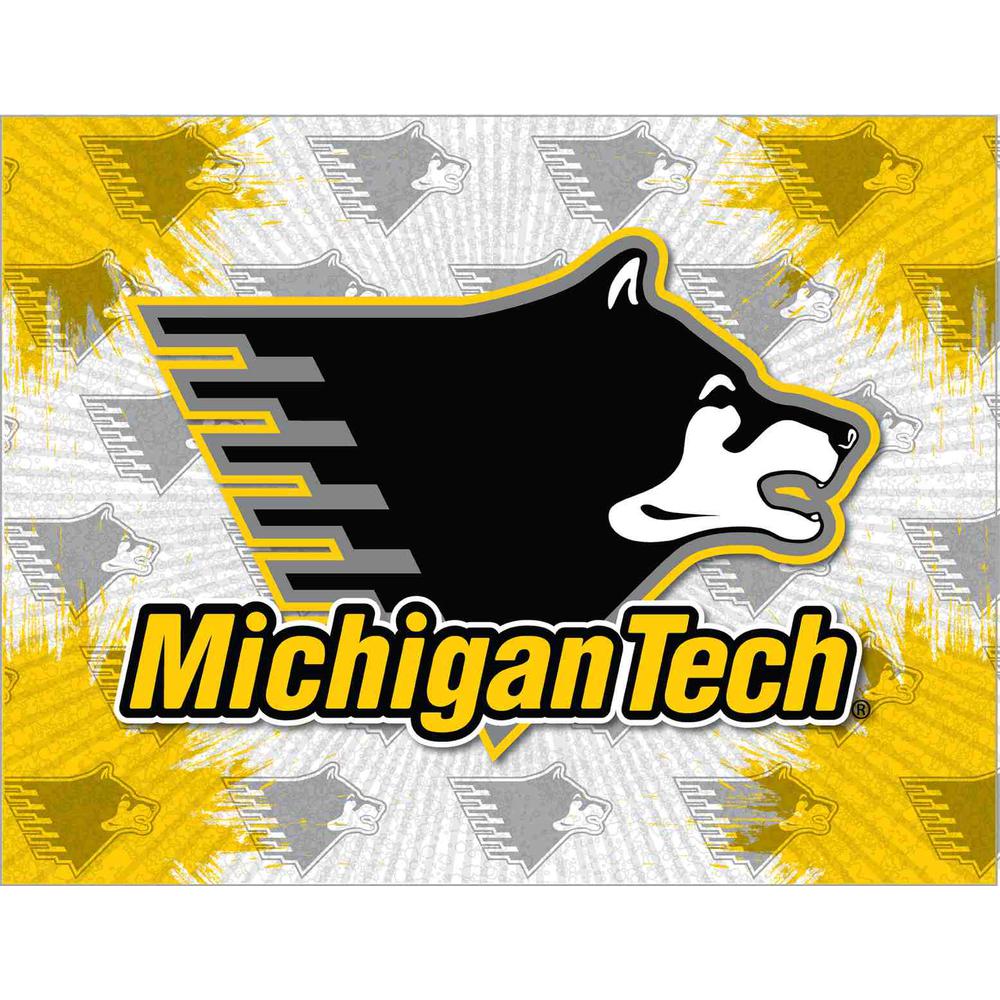 Michigan Tech 24" x 32" Officially Licensed Logo Canvas. Picture 1