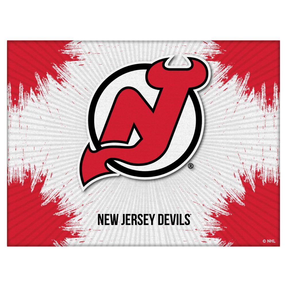 New Jersey Devils 24" x 32" Officially Licensed Logo Canvas. Picture 1
