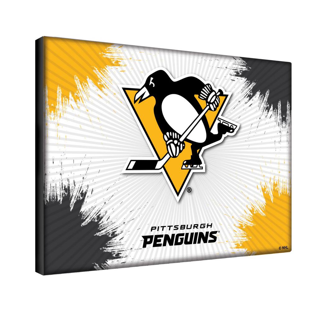 Pittsburgh Penguins 24" x 32" Officially Licensed Logo Canvas. Picture 2