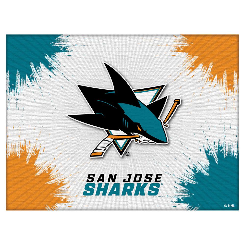 San Jose Sharks 24" x 32" Officially Licensed Logo Canvas. Picture 1