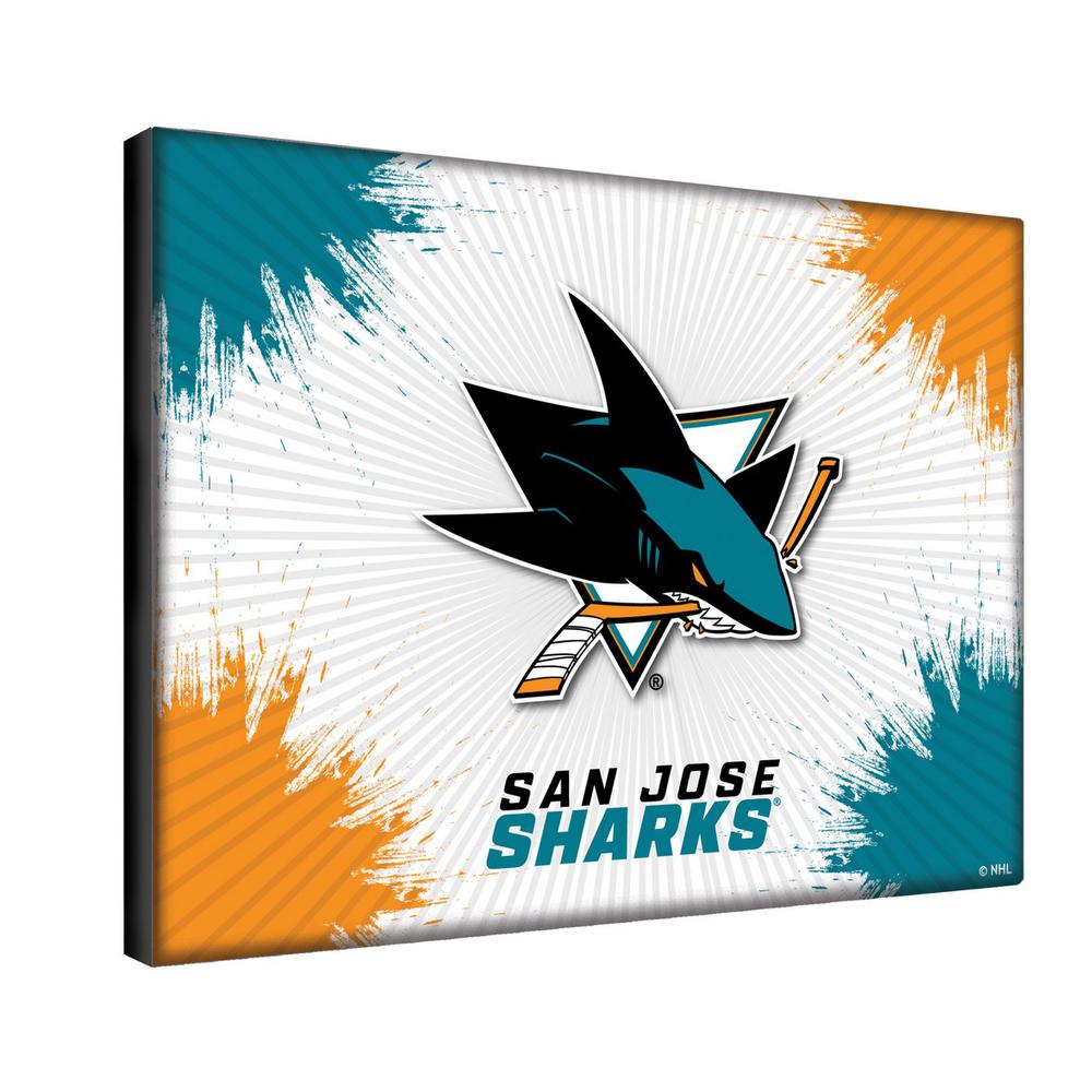 San Jose Sharks 24" x 32" Officially Licensed Logo Canvas. Picture 2