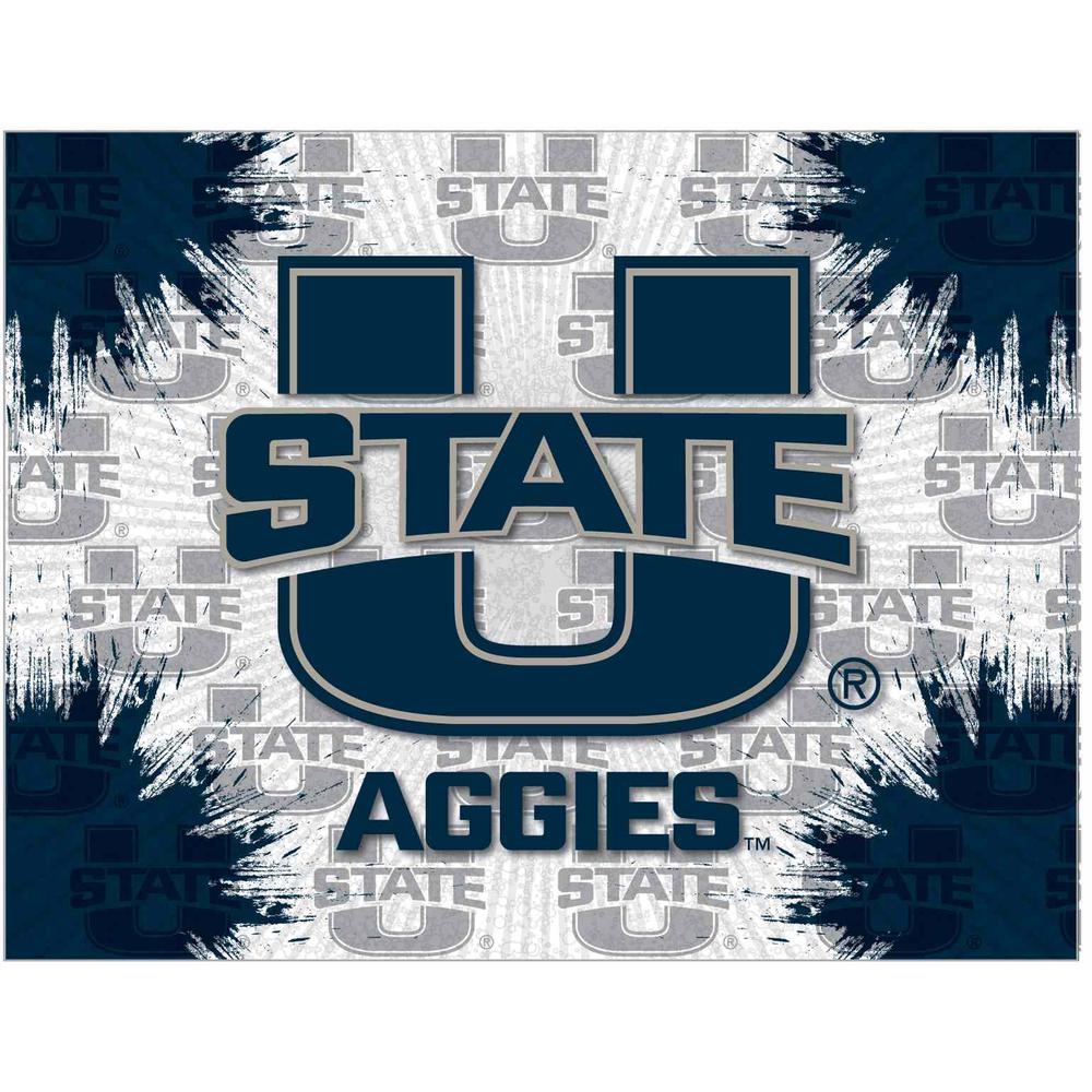Utah State 24" x 32" Officially Licensed Logo Canvas. Picture 1