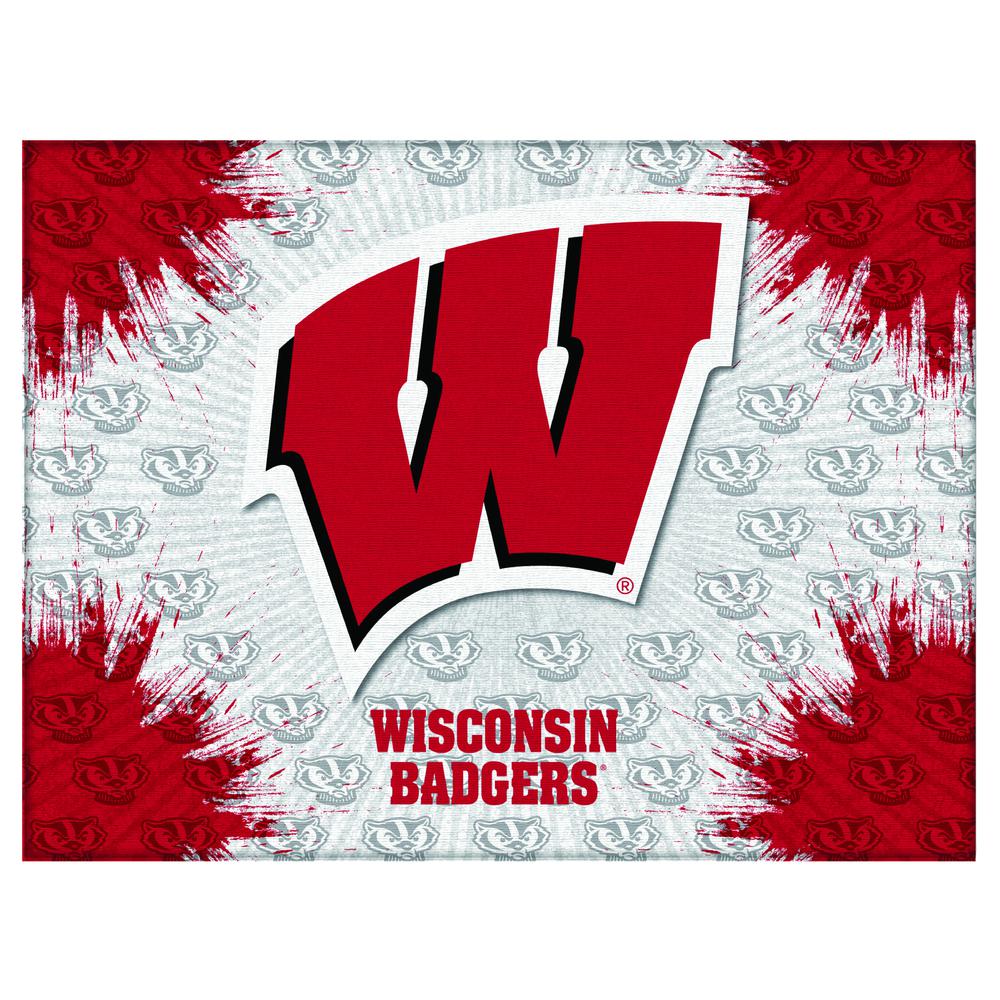 Wisconsin "W" 24" x 32" Officially Licensed Logo Canvas. Picture 1