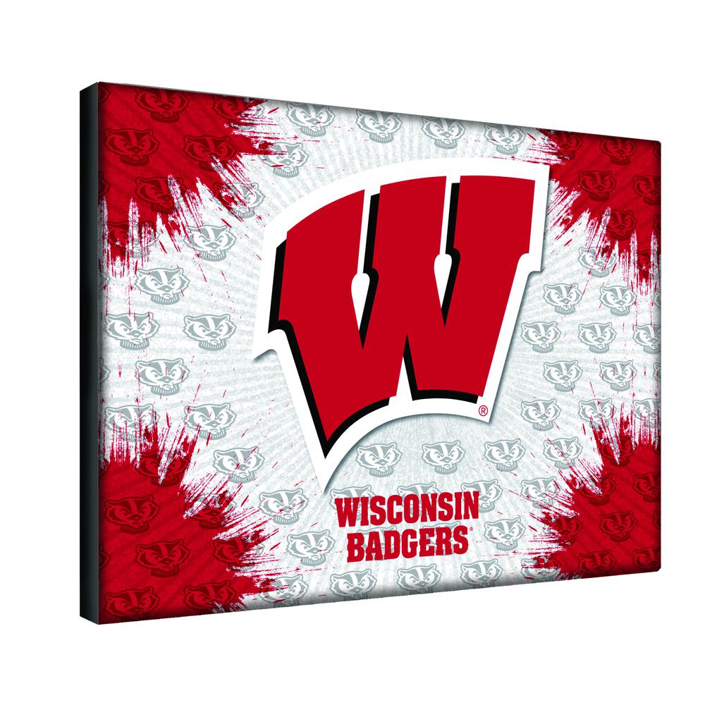 Wisconsin "W" 24" x 32" Officially Licensed Logo Canvas. Picture 2