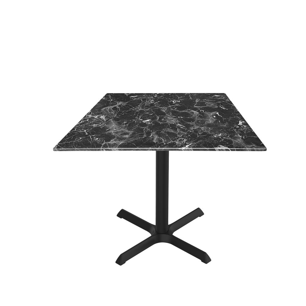 30" Tall OD211 Indoor/Outdoor All-Season Table with 36" x 36" Square Black Marble Top. Picture 1
