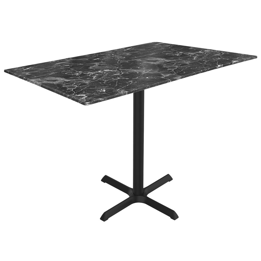 42" Tall OD211 Indoor/Outdoor All-Season Table with 32" x 48" Black Marble Top. Picture 1
