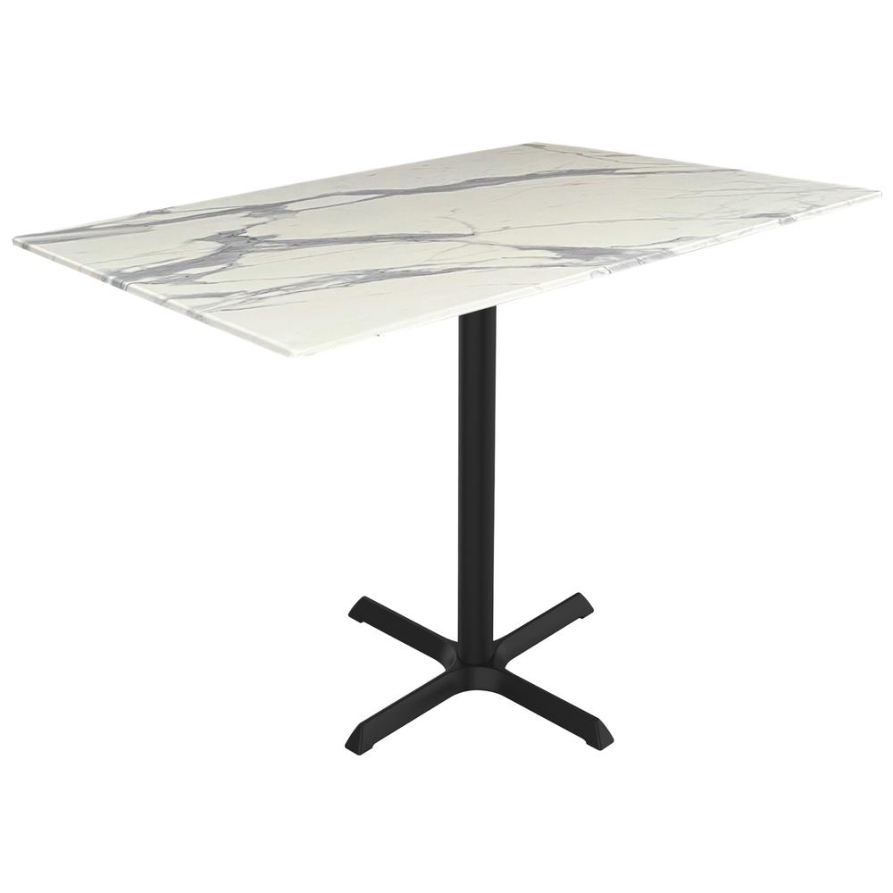 42" Tall OD211 Indoor/Outdoor All-Season Table with 32" x 48" White Marble Top. Picture 1