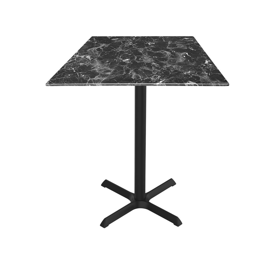 36" Tall OD211 Indoor/Outdoor All-Season Table with 36" x 36" Square Black Marble Top. Picture 1
