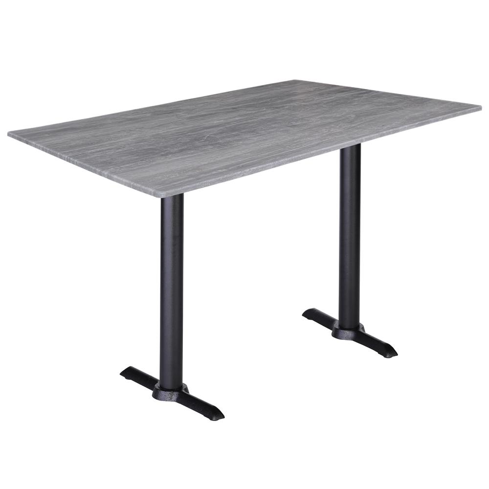 Two 42" Tall OD211EB Indoor/Outdoor All-Season Table Bases with a 30" x 48" Greystone Top. Picture 1