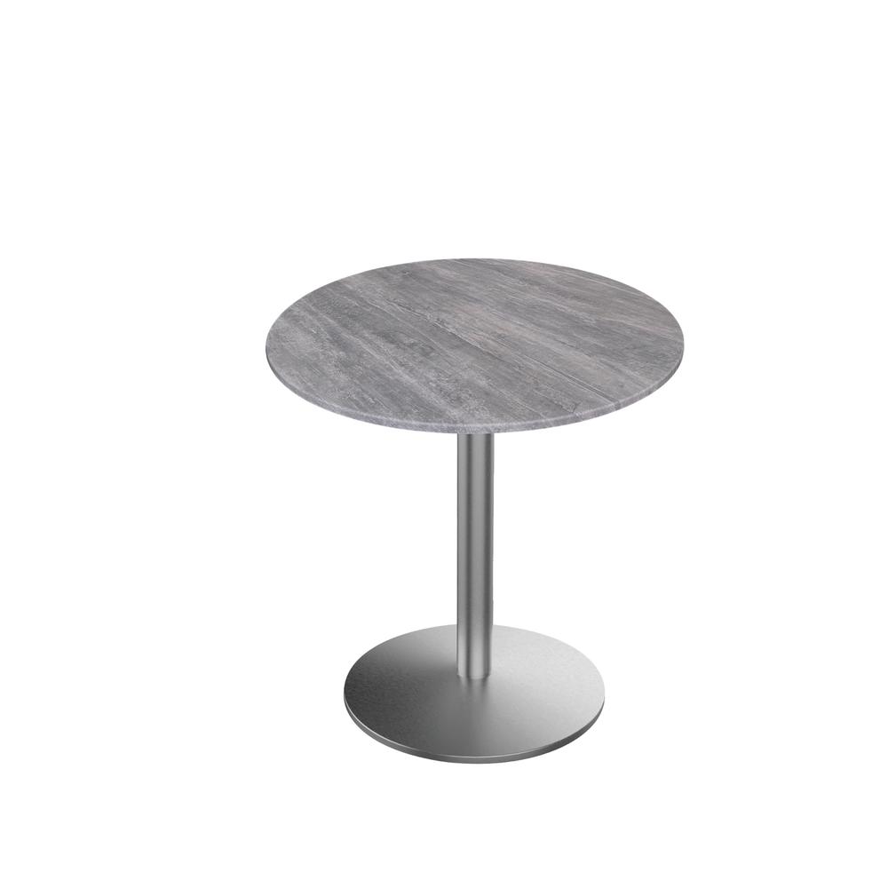 30" Tall OD214 Indoor/Outdoor All-Season Table with 36" Diameter Greystone Top. Picture 1