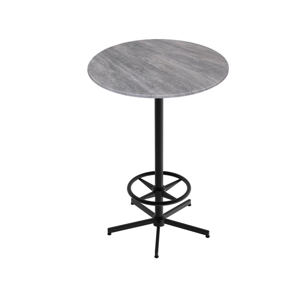 42" Tall OD216 Indoor/Outdoor All-Season Table with 36" Diameter Greystone Top. Picture 1