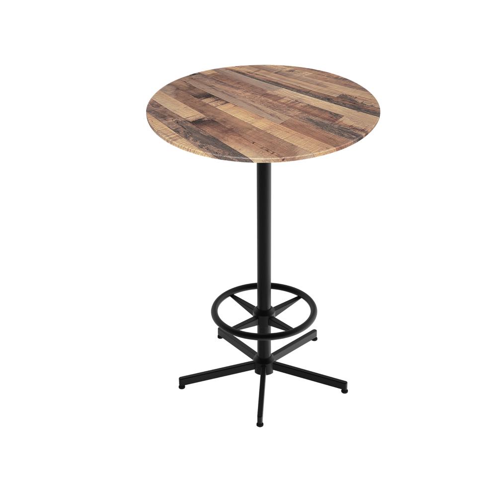 42" Tall OD216 Indoor/Outdoor All-Season Table with 36" Diameter Rustic Top. Picture 1