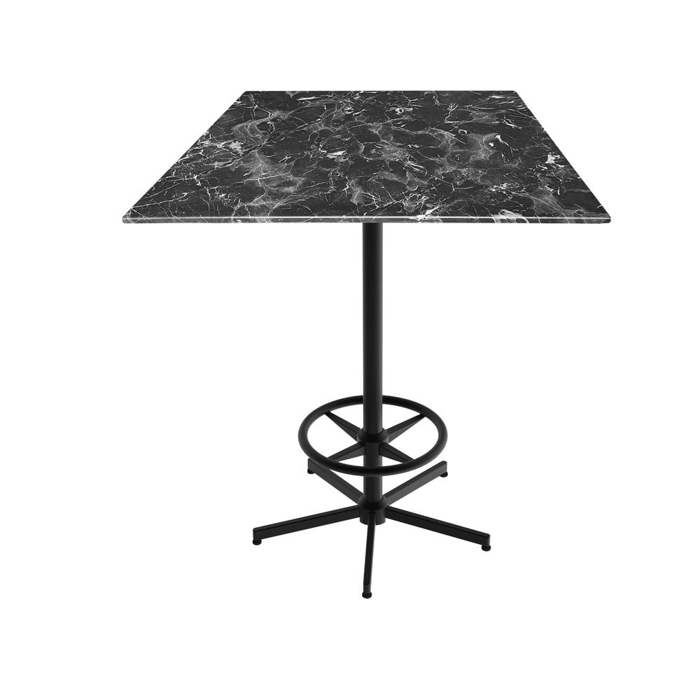 42" Tall OD216 Indoor/Outdoor All-Season Table with 36" x 36" Square Black Marble Top. Picture 1