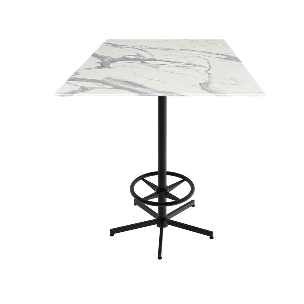 42" Tall OD216 Indoor/Outdoor All-Season Table with 36" x 36" Square White Marble Top. Picture 1