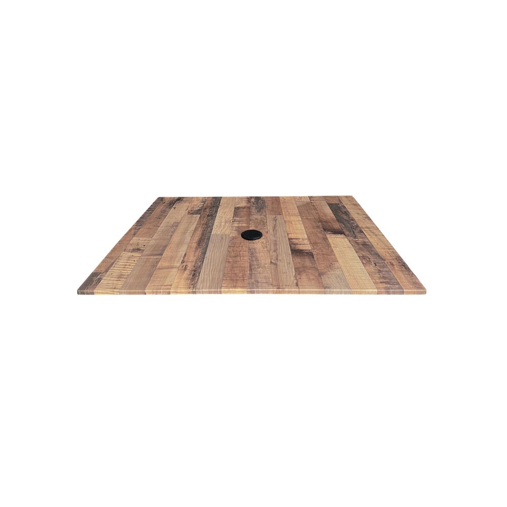 36" x 36" Rustic, Indoor/Outdoor All-Season EuroSlim Table Top with Umbrella Hole. Picture 1