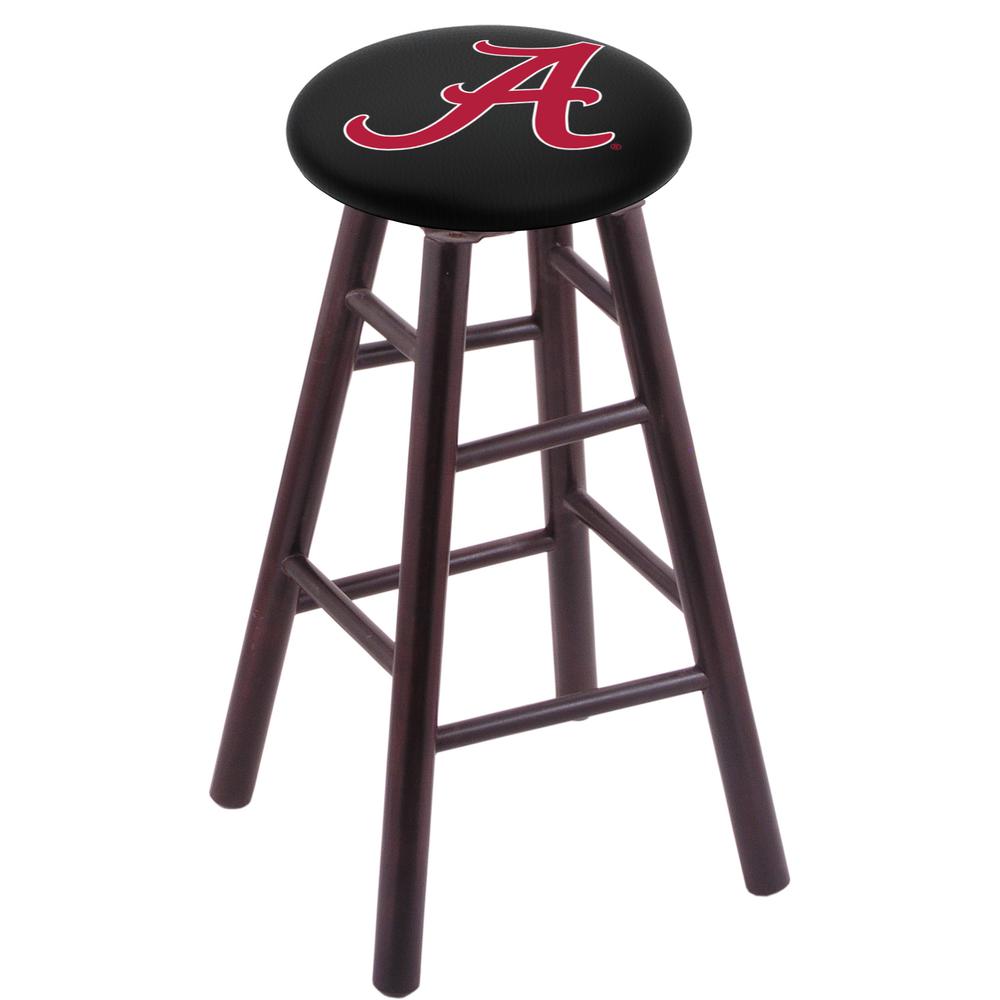 Maple Bar Stool in Dark Cherry Finish with Alabama Seat. Picture 1