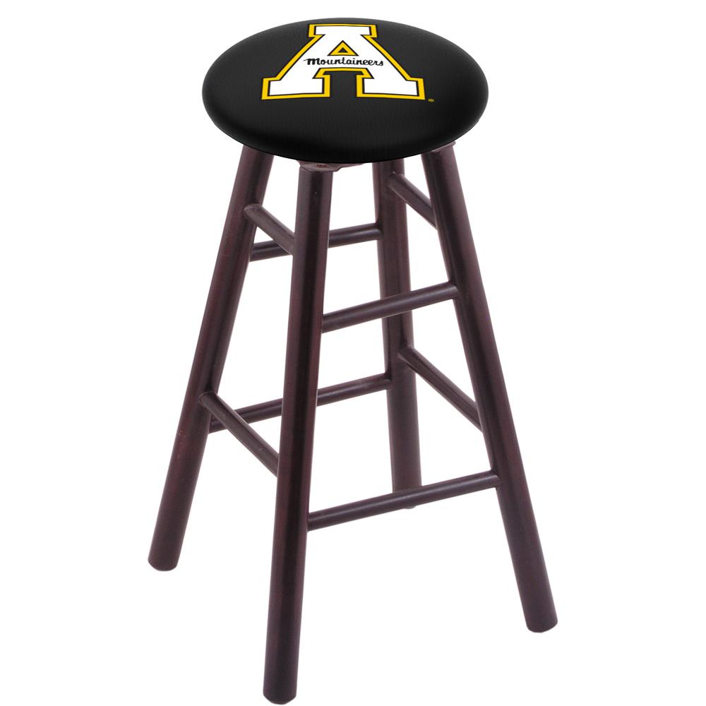 Maple Bar Stool in Dark Cherry Finish with Appalachian State Seat. Picture 1
