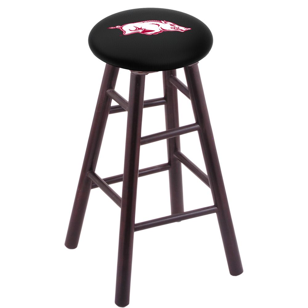 Maple Bar Stool in Dark Cherry Finish with Arkansas Seat. Picture 1