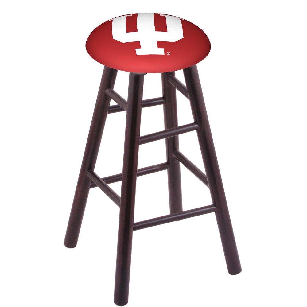 Maple Bar Stool in Dark Cherry Finish with Indiana Seat. Picture 1
