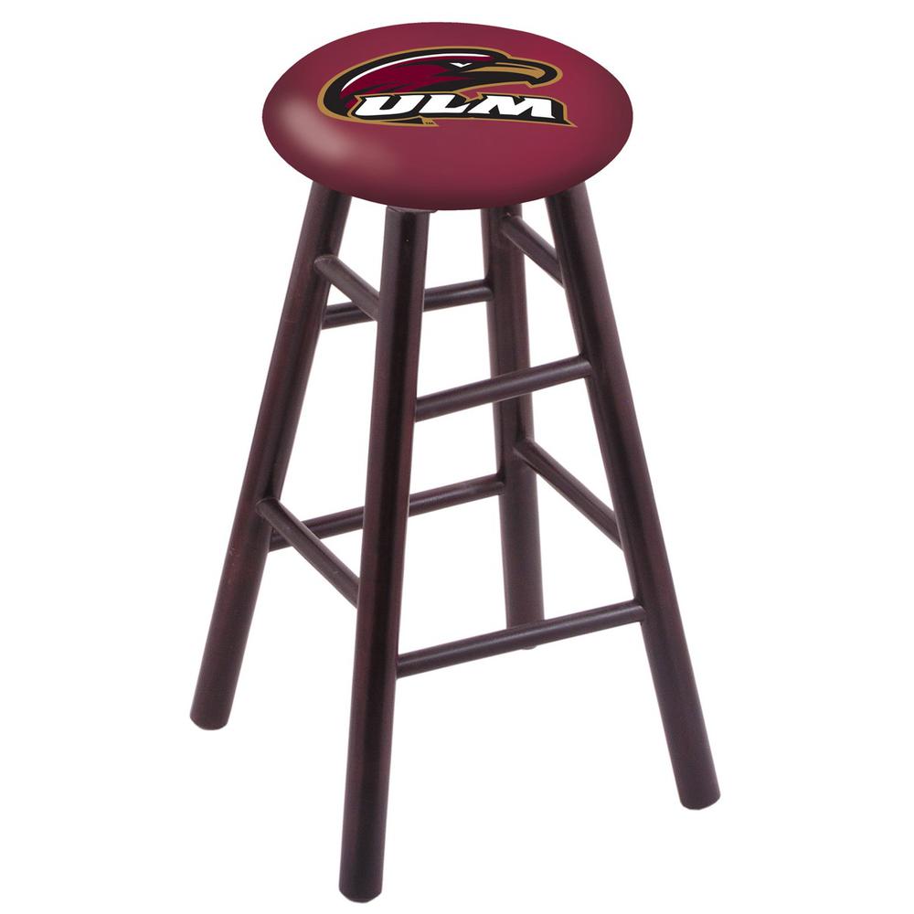 Maple Bar Stool in Dark Cherry Finish with Louisiana-Monroe Seat. Picture 1