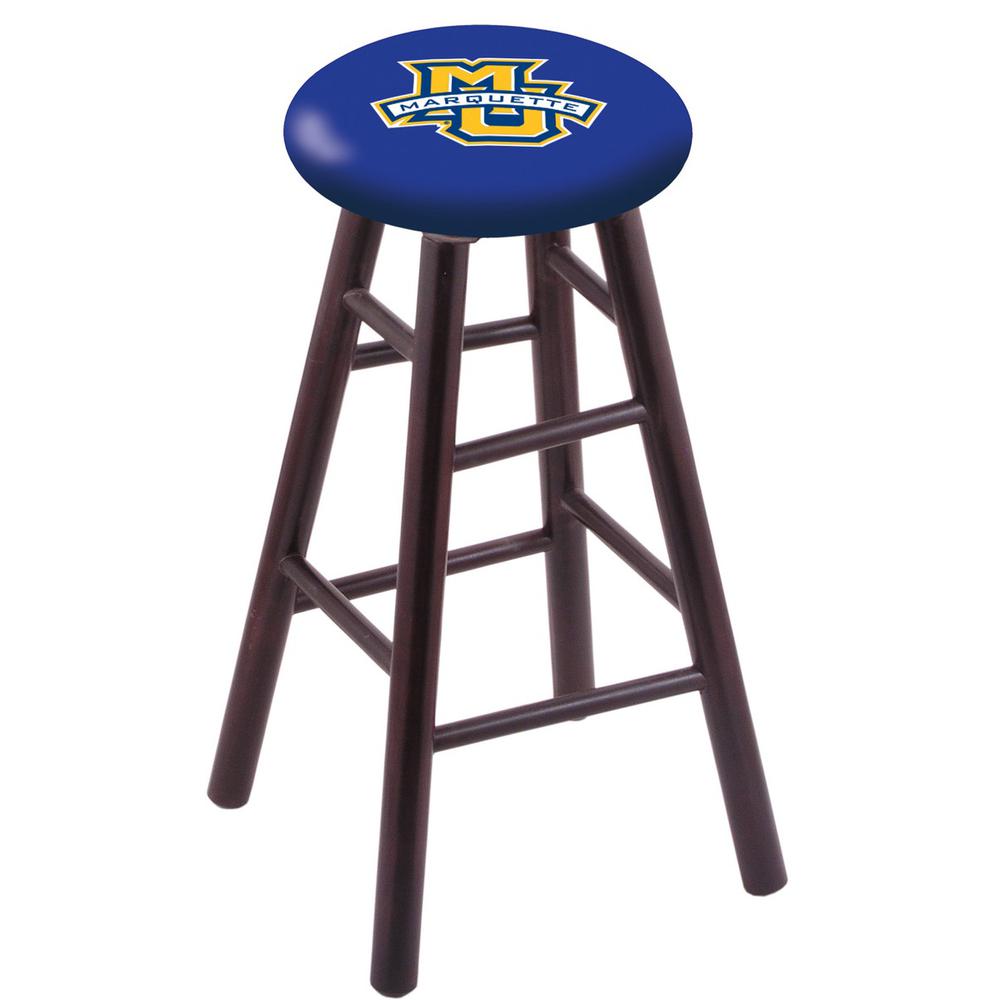 Maple Bar Stool in Dark Cherry Finish with Marquette University Seat. Picture 1