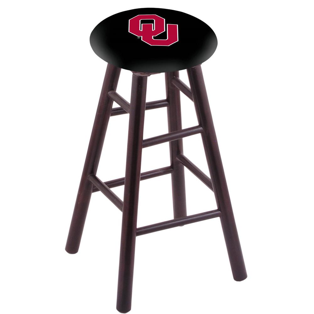 Maple Bar Stool in Dark Cherry Finish with Oklahoma Seat. Picture 1