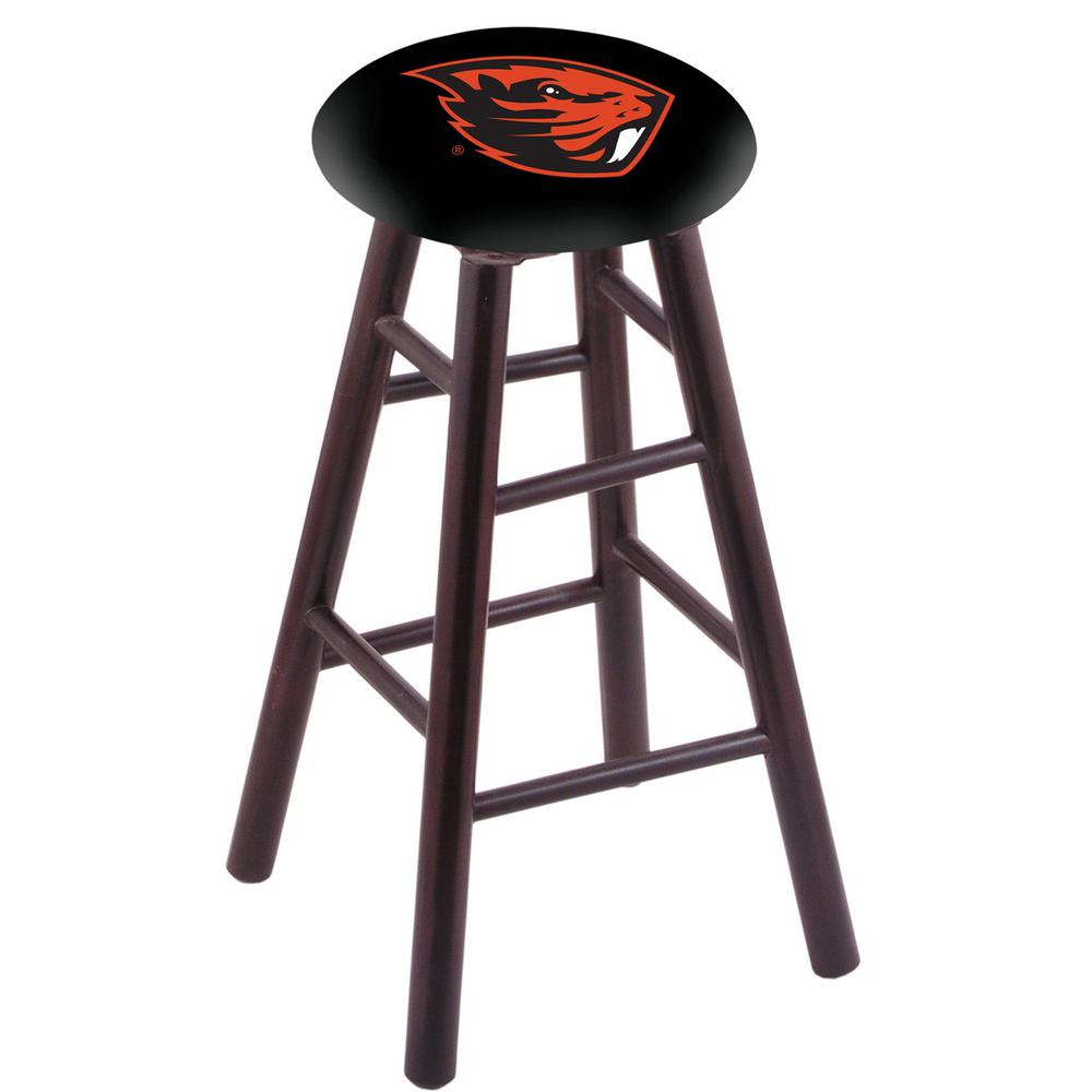 Maple Bar Stool in Dark Cherry Finish with Oregon State Seat. Picture 1